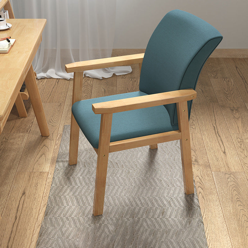 Linen Chair 22" L x 21.6" W x 32.6" H Arms Included Chair for Living Room Dark Green Natural Wood Clearhalo 'Accent Chairs' 'accent_chairs' 'Chairs & Seating' 'furn' 'furn_accent_chairs' 'Furniture' 'Living Room Furniture' 5361054