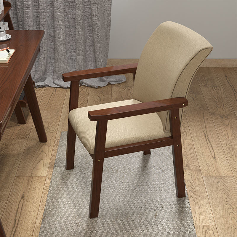 Linen Chair 22" L x 21.6" W x 32.6" H Arms Included Chair for Living Room Khaki Walnut Clearhalo 'Accent Chairs' 'accent_chairs' 'Chairs & Seating' 'furn' 'furn_accent_chairs' 'Furniture' 'Living Room Furniture' 5361056