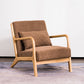 Linen Chair 24" L x 28.7" W x 30.3" H Arms Included Solid Wood Frame Chair Coffee Natural Wood Clearhalo 'Accent Chairs' 'accent_chairs' 'Chairs & Seating' 'furn' 'furn_accent_chairs' 'Furniture' 'Living Room Furniture' 5361095