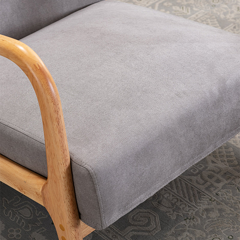 Linen Chair 24" L x 28.7" W x 30.3" H Arms Included Solid Wood Frame Chair Clearhalo 'Accent Chairs' 'accent_chairs' 'Chairs & Seating' 'furn' 'furn_accent_chairs' 'Furniture' 'Living Room Furniture' 5361103