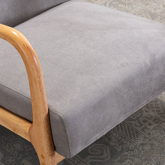 Linen Chair 24" L x 28.7" W x 30.3" H Arms Included Solid Wood Frame Chair Clearhalo 'Accent Chairs' 'accent_chairs' 'Chairs & Seating' 'furn' 'furn_accent_chairs' 'Furniture' 'Living Room Furniture' 5361103