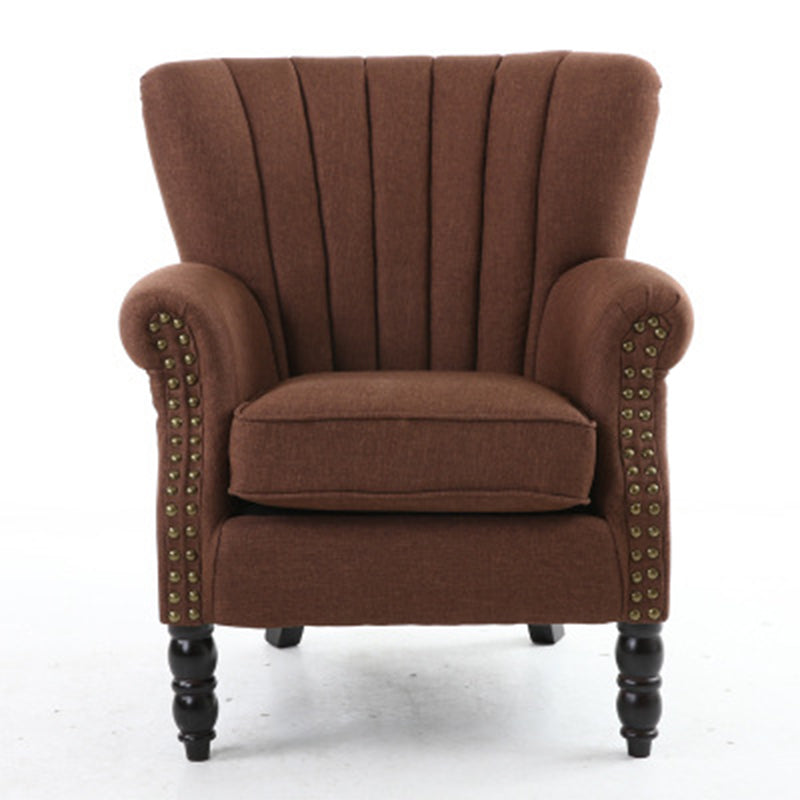 Chaise de canapé unique moderne 29,5 "W Rouged Arms Nailhead Trime avec oreiller cousu en arrière