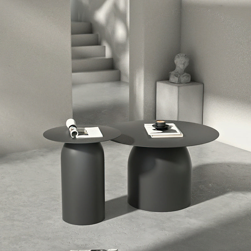 Mid-Century Modern Metal Coffee Table Round 1/2 Cocktail Table Clearhalo 'Coffee & Accent Tables' 'Coffee Tables' 'coffee_tables' 'furn' 'furn_coffee_tables' 'Furniture' 'Living Room Furniture' 5361217