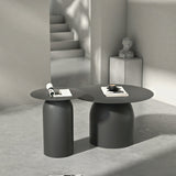 Mid-Century Modern Metal Coffee Table Round 1/2 Cocktail Table Clearhalo 'Coffee & Accent Tables' 'Coffee Tables' 'coffee_tables' 'furn' 'furn_coffee_tables' 'Furniture' 'Living Room Furniture' 5361217