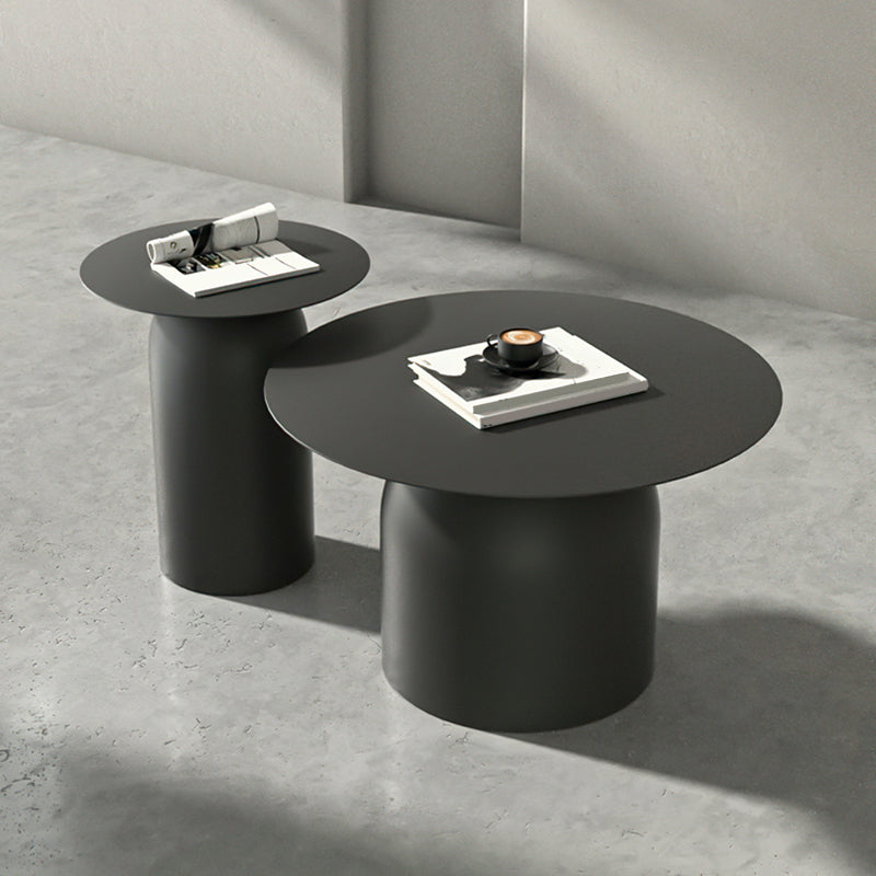 Mid-Century Modern Metal Coffee Table Round 1/2 Cocktail Table Clearhalo 'Coffee & Accent Tables' 'Coffee Tables' 'coffee_tables' 'furn' 'furn_coffee_tables' 'Furniture' 'Living Room Furniture' 5361219