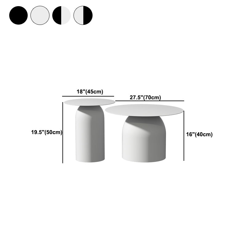 Mid-Century Modern Metal Coffee Table Round 1/2 Cocktail Table Clearhalo 'Coffee & Accent Tables' 'Coffee Tables' 'coffee_tables' 'furn' 'furn_coffee_tables' 'Furniture' 'Living Room Furniture' 5361224