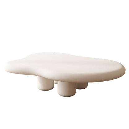 Scandinavian 4 Legs Coffee Table Geometric MDF Cocktail Table 39"L x 28"W x 12"H White Clearhalo 'Coffee & Accent Tables' 'Coffee Tables' 'coffee_tables' 'furn' 'furn_coffee_tables' 'Furniture' 'Living Room Furniture' 5361246