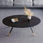 17.71" Tall 4 Legs Oval Coffee Table Stone Top Cocktail Table