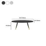 17.71" Tall 4 Legs Oval Coffee Table Stone Top Cocktail Table