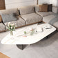 15.74" Tall 1 Single Stone Top Cocktail Table Geometric Coffee Table 55"L x 27.5"W x 16"H White-Gold Clearhalo 'Coffee & Accent Tables' 'Coffee Tables' 'coffee_tables' 'furn' 'furn_coffee_tables' 'Furniture' 'Living Room Furniture' 5361300