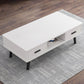 Rectangular with 2 Drawers Coffee Table Scandinavian Wood Cocktail Table White Black Clearhalo 'Coffee & Accent Tables' 'Coffee Tables' 'coffee_tables' 'furn' 'furn_coffee_tables' 'Furniture' 'Living Room Furniture' 5361308