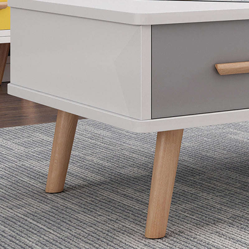 Rectangular with 2 Drawers Coffee Table Scandinavian Wood Cocktail Table Clearhalo 'Coffee & Accent Tables' 'Coffee Tables' 'coffee_tables' 'furn' 'furn_coffee_tables' 'Furniture' 'Living Room Furniture' 5361313