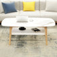 Table basse scandinave à 4 pieds avec étagère, table de cocktail en bois