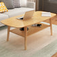 Table basse scandinave à 4 pieds avec étagère, table de cocktail en bois