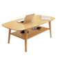 Table basse scandinave à 4 pieds avec étagère, table de cocktail en bois