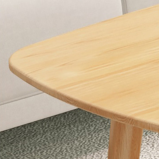 Scandinavian 4 Legs Coffee Table with Shelf Wood Cocktail Table