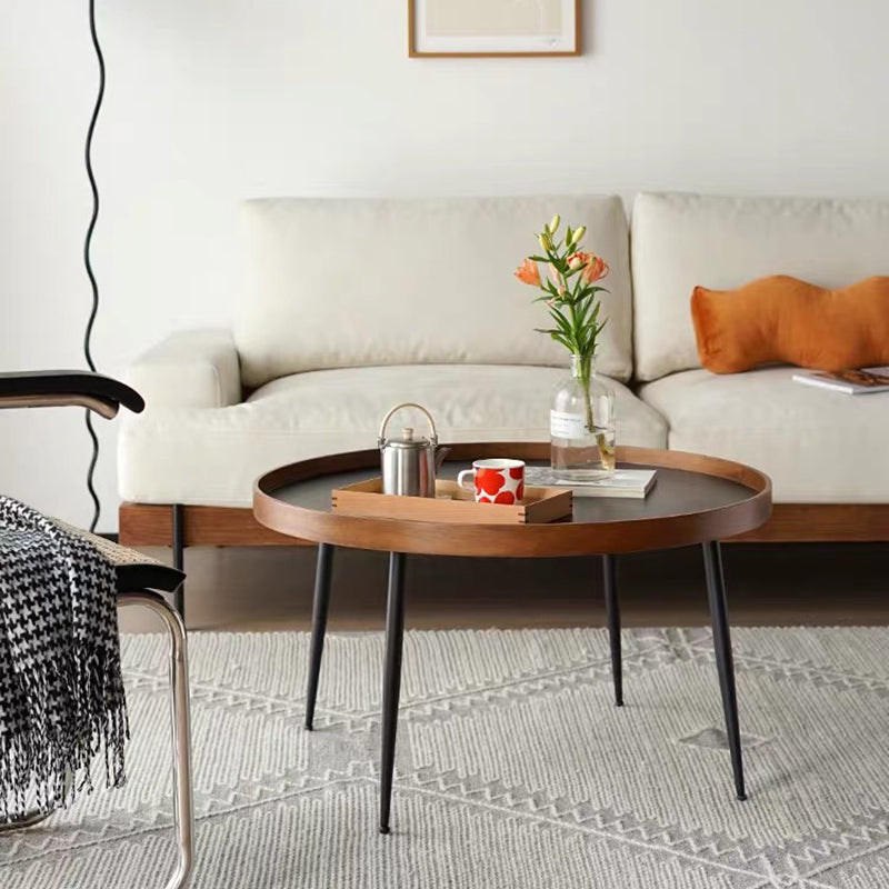 4 gambe 1/2 tavolino rotondo tavolino in legno in legno impostato in marrone