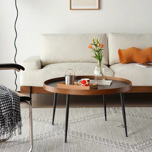 4 gambe 1/2 tavolino rotondo tavolino in legno in legno impostato in marrone