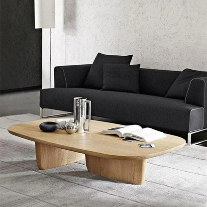 Skandinavischer 1 einzelner Couchtisch aus Holz, rechteckiger Cocktailtisch