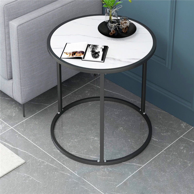 Table de la table latérale ronde contemporaine Marble Table de bout abstraite pour le salon