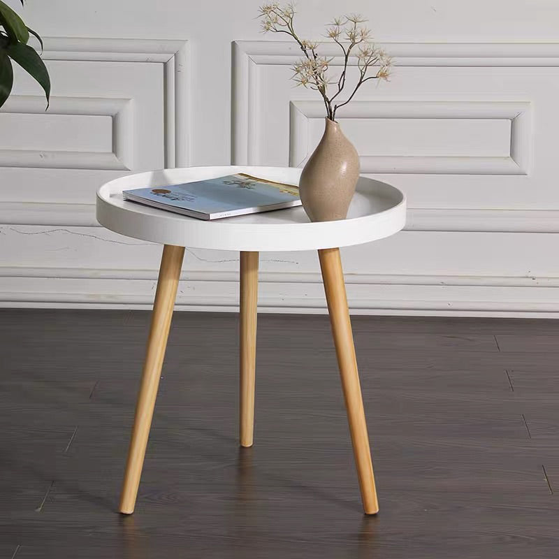3 Legs Base Design Density Board  End Table with Round Side Table