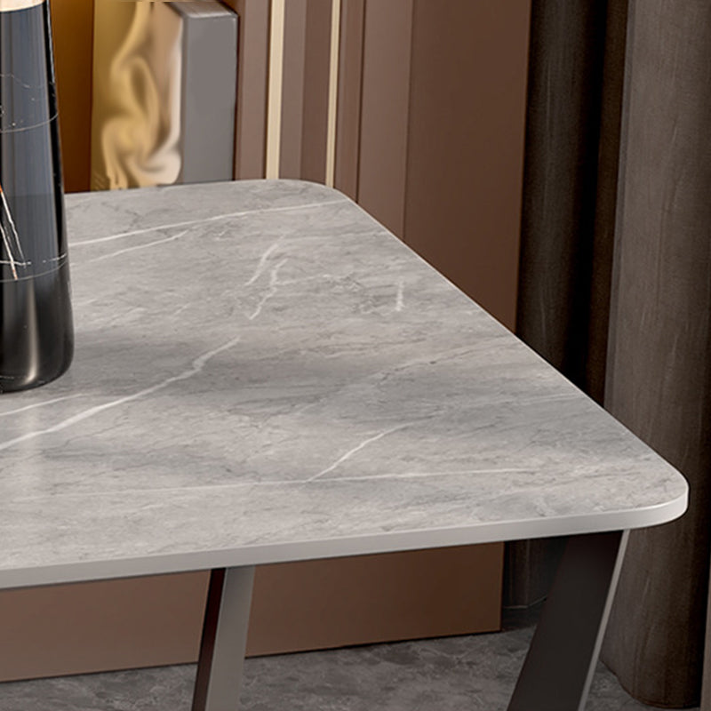 Square Marble Top End Table Metal Frame Sofa Side End Table with Shelf Clearhalo 'Coffee & Accent Tables' 'End & Side Tables' 'end_side_tables' 'furn' 'furn_end_side_tables' 'Furniture' 'Living Room Furniture' 5361567