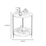 Tavolo da roccia in stile moderno Base in acciaio in metallo con laterale di spazio di archiviazione circolare