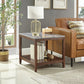 Farmhouse Square Wood Top End Table 4 Legs Sofa Side Table  with Shelves
