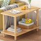 Scandinavian Wood Top End Table 4 Legs Sofa Side Table with Storage