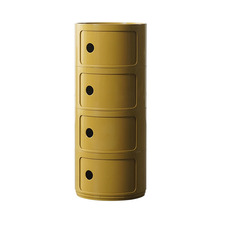 Dia 12.6-Inch Contemporary Plastic Bedside Cabinet 2/3/4-door Nightstand 12.5"L x 12.5"W x 29.5"H Ginger Clearhalo 'Bedroom Furniture' 'furn' 'furn_night_stand' 'Furniture' 'night_stand' 'Nightstands' 5361802