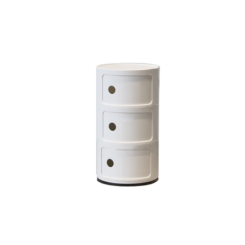 Dia 12.6-Inch Contemporary Plastic Bedside Cabinet 2/3/4-door Nightstand 13"L x 13"W x 23"H White Clearhalo 'Bedroom Furniture' 'furn' 'furn_night_stand' 'Furniture' 'night_stand' 'Nightstands' 5361804