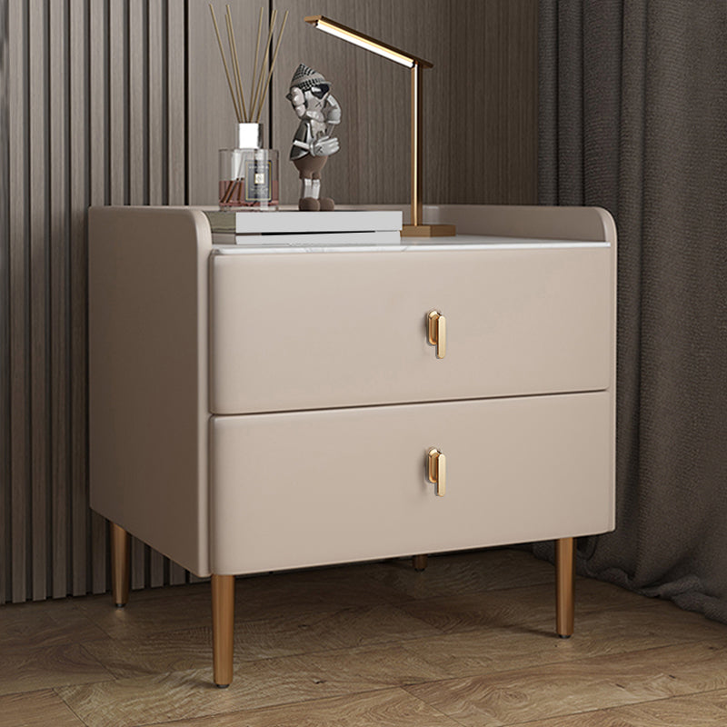 Tablette de nuit en bois à deux titres de 20 "de haut avec les jambes