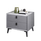 Wood Nightstand Or End Table 18.5" Tall Bed Nightstand with Drawers and Legs Dark Gray Clearhalo 'Bedroom Furniture' 'furn' 'furn_night_stand' 'Furniture' 'night_stand' 'Nightstands' 5361947