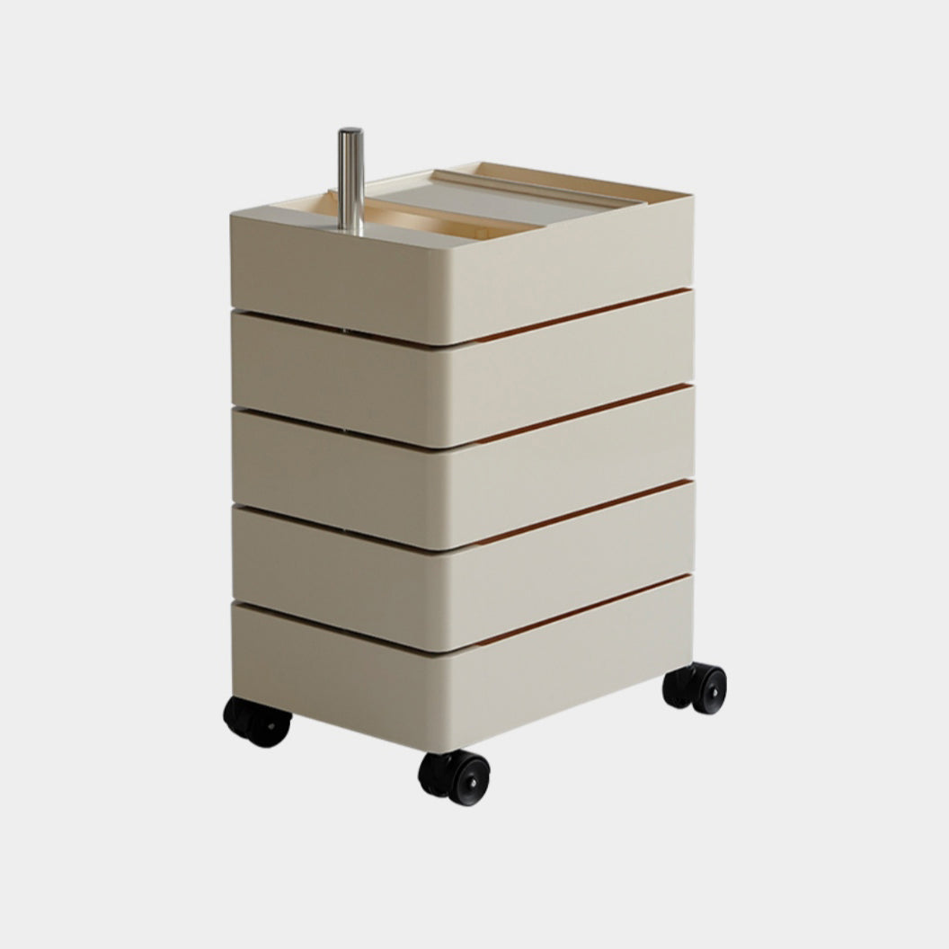 Scandinavian Plastic Night Table 28" Tall Removable Nightstand with Drawers Off-White Clearhalo 'Bedroom Furniture' 'furn' 'furn_night_stand' 'Furniture' 'night_stand' 'Nightstands' 5361957