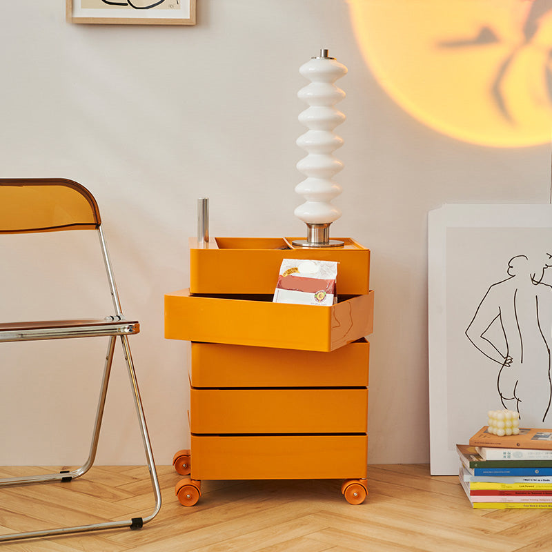 Scandinavian Plastic Night Table 28" Tall Removable Nightstand with Drawers Clearhalo 'Bedroom Furniture' 'furn' 'furn_night_stand' 'Furniture' 'night_stand' 'Nightstands' 5361962