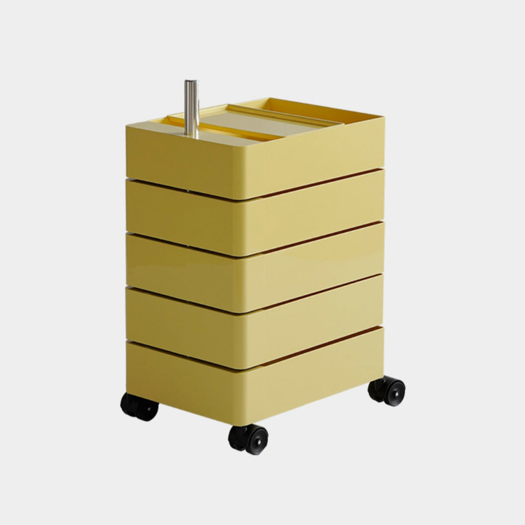 Scandinavian Plastic Night Table 28" Tall Removable Nightstand with Drawers Yellow Clearhalo 'Bedroom Furniture' 'furn' 'furn_night_stand' 'Furniture' 'night_stand' 'Nightstands' 5361963