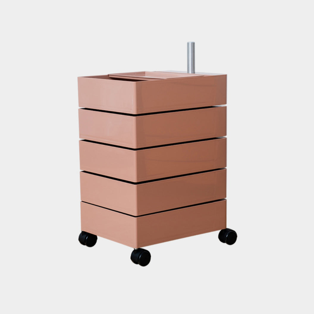 Scandinavian Plastic Night Table 28" Tall Removable Nightstand with Drawers Pink Clearhalo 'Bedroom Furniture' 'furn' 'furn_night_stand' 'Furniture' 'night_stand' 'Nightstands' 5361964