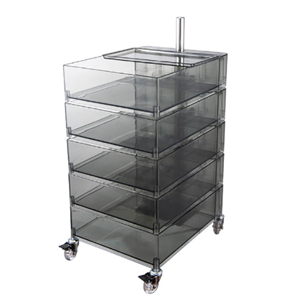 Scandinavian Plastic Night Table 28" Tall Removable Nightstand with Drawers Grey Clearhalo 'Bedroom Furniture' 'furn' 'furn_night_stand' 'Furniture' 'night_stand' 'Nightstands' 5361971