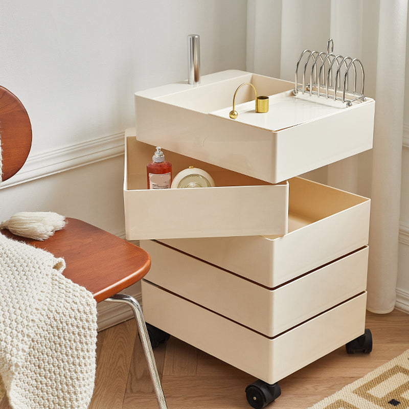 Scandinavian Plastic Night Table 28" Tall Removable Nightstand with Drawers White Clearhalo 'Bedroom Furniture' 'furn' 'furn_night_stand' 'Furniture' 'night_stand' 'Nightstands' 5361976