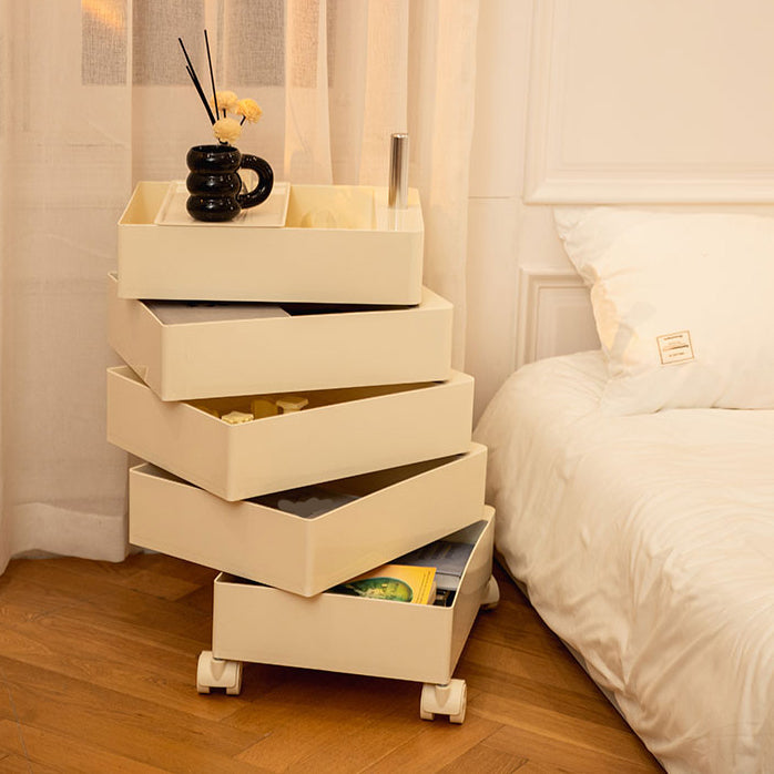 Scandinavian Plastic Night Table 28" Tall Removable Nightstand with Drawers Clearhalo 'Bedroom Furniture' 'furn' 'furn_night_stand' 'Furniture' 'night_stand' 'Nightstands' 5361977