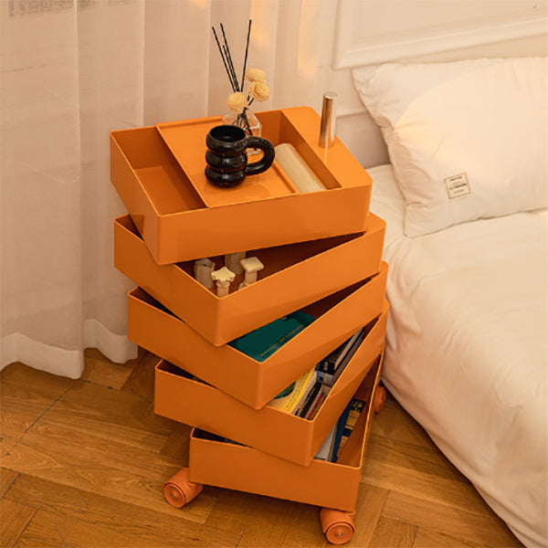 Scandinavian Plastic Night Table 28" Tall Removable Nightstand with Drawers Clearhalo 'Bedroom Furniture' 'furn' 'furn_night_stand' 'Furniture' 'night_stand' 'Nightstands' 5361978