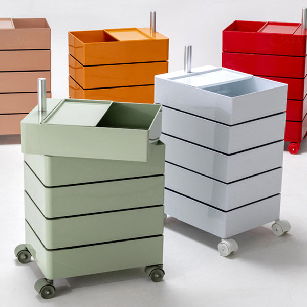 Scandinavian Plastic Night Table 28" Tall Removable Nightstand with Drawers Clearhalo 'Bedroom Furniture' 'furn' 'furn_night_stand' 'Furniture' 'night_stand' 'Nightstands' 5361979