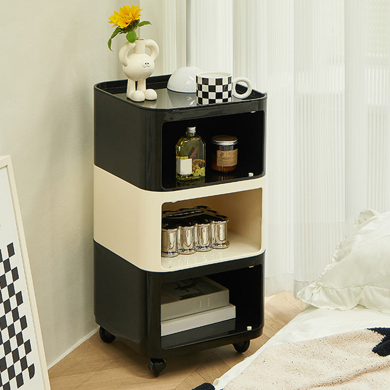 Scandinavian Plastic Night Table 15" Wide Square Nightstand with Drawers Clearhalo 'Bedroom Furniture' 'furn' 'furn_night_stand' 'Furniture' 'night_stand' 'Nightstands' 5362006
