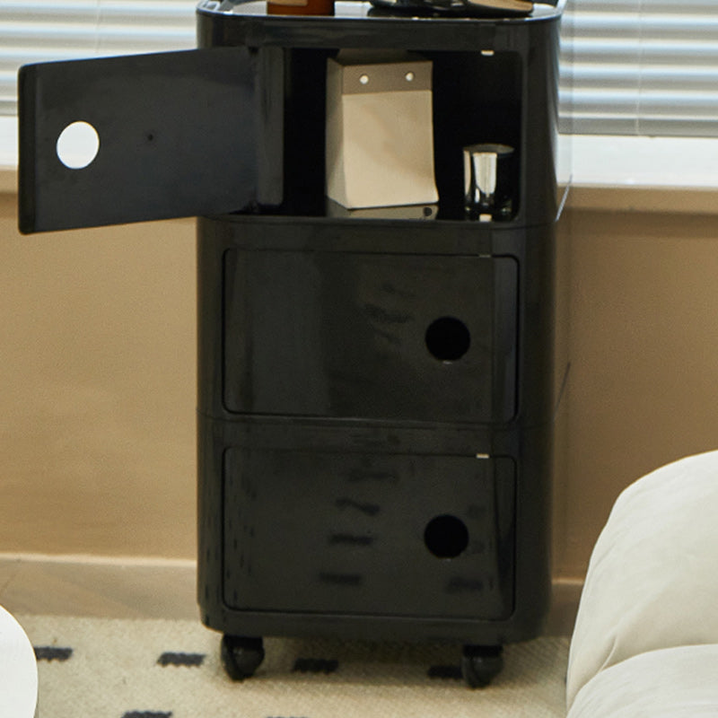 Scandinavian Plastic Night Table 15" Wide Square Nightstand with Drawers Clearhalo 'Bedroom Furniture' 'furn' 'furn_night_stand' 'Furniture' 'night_stand' 'Nightstands' 5362015