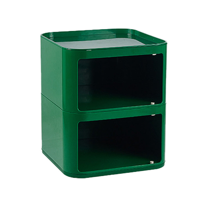 Scandinavian Plastic Night Table 15" Wide Square Nightstand with Drawers Green Casters Not Included 2 Clearhalo 'Bedroom Furniture' 'furn' 'furn_night_stand' 'Furniture' 'night_stand' 'Nightstands' 5362018