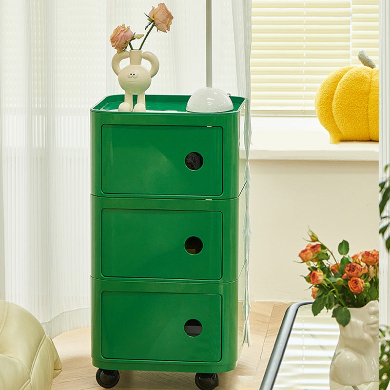 Scandinavian Plastic Night Table 15" Wide Square Nightstand with Drawers Clearhalo 'Bedroom Furniture' 'furn' 'furn_night_stand' 'Furniture' 'night_stand' 'Nightstands' 5362021