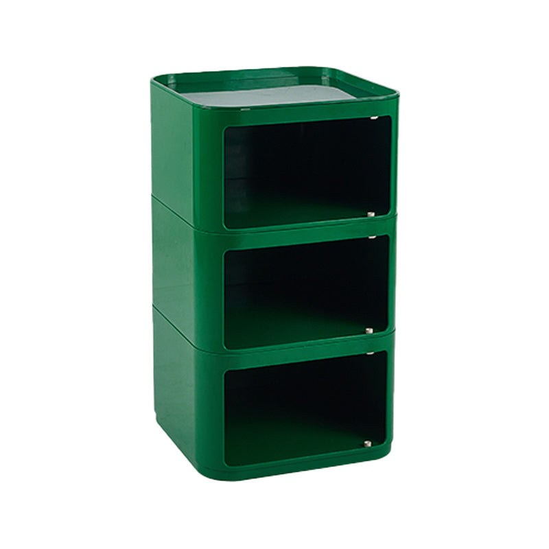 Scandinavian Plastic Night Table 15" Wide Square Nightstand with Drawers Green Casters Not Included 3 Clearhalo 'Bedroom Furniture' 'furn' 'furn_night_stand' 'Furniture' 'night_stand' 'Nightstands' 5362024