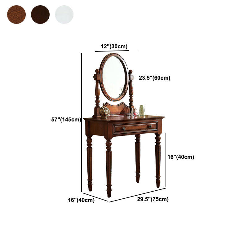 Traditional Style Solid Wood with Drawers White/dark Coffee/walnut Dressing Table Clearhalo 'Bedroom Furniture' 'furn' 'furn_makeup_vanities' 'Furniture' 'Makeup Vanities' 'makeup_vanities' 5362101