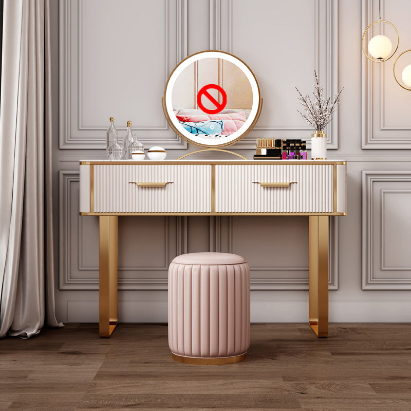 Slate Top Makeup Vanity Set Glam Beige Vanity Dressing Table Set Makeup Vanity & Stools Cabinet Not Included Clearhalo 'Bedroom Furniture' 'furn' 'furn_makeup_vanities' 'Furniture' 'Makeup Vanities' 'makeup_vanities' 5362104
