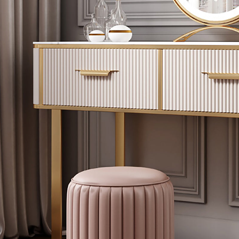 Slate Top Makeup Vanity Set Glam Beige Vanity Dressing Table Set Clearhalo 'Bedroom Furniture' 'furn' 'furn_makeup_vanities' 'Furniture' 'Makeup Vanities' 'makeup_vanities' 5362107